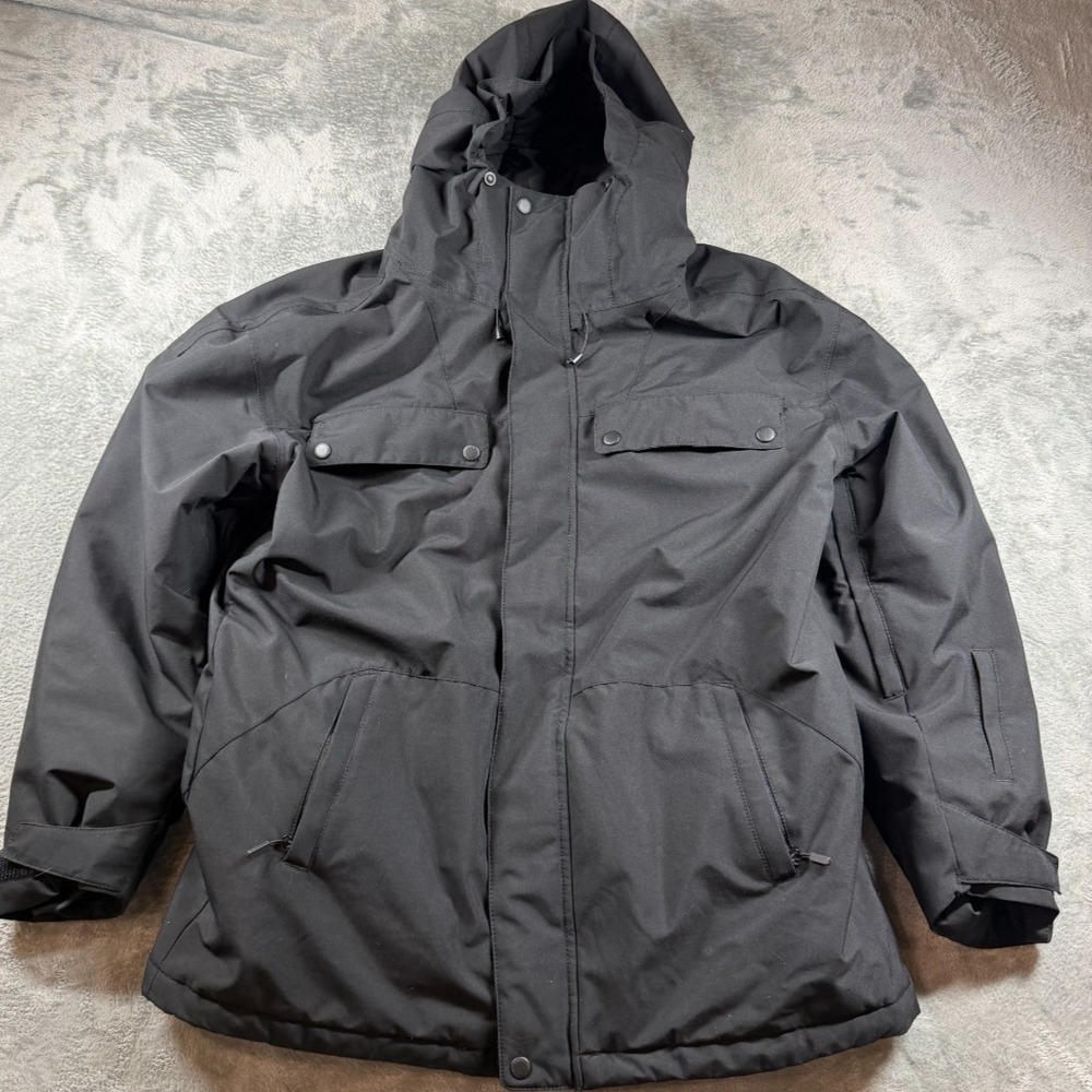O'Neill Blue Womens L Black Ski Snow Jacket Hooded 20K Waterproof